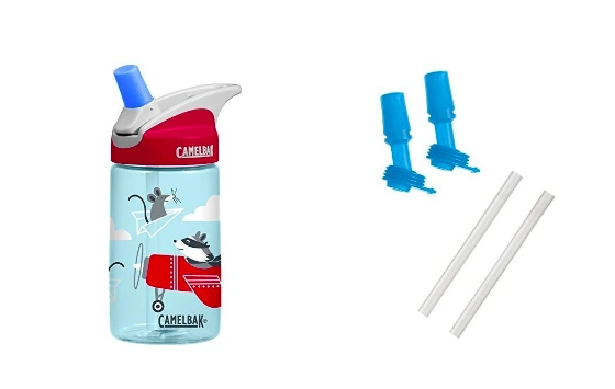 CamelBak Kids Eddy, Rad Monsters Bottle with 2 Bite Valves/2 Straws