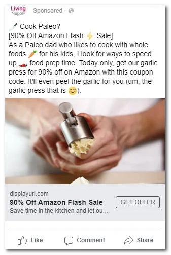 targeted facebook ads for amazon products