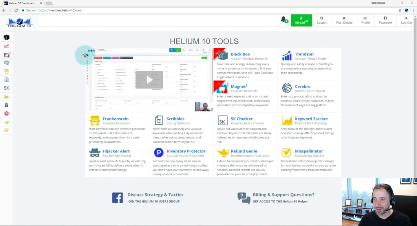 Helium 10 tools