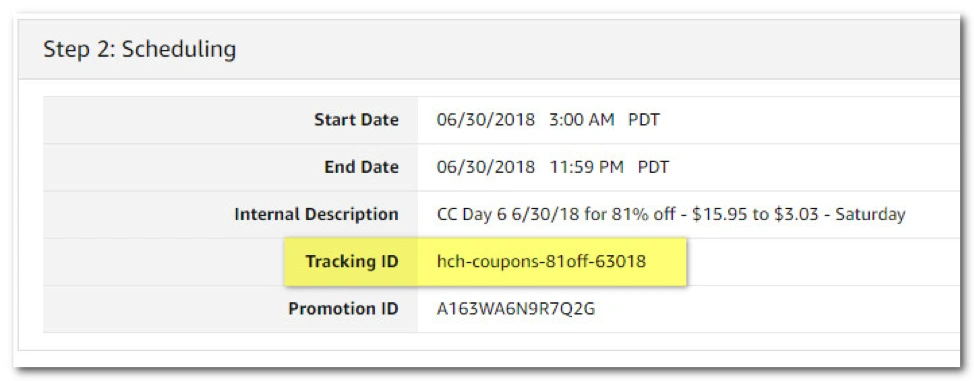 amazon promotion tracking id