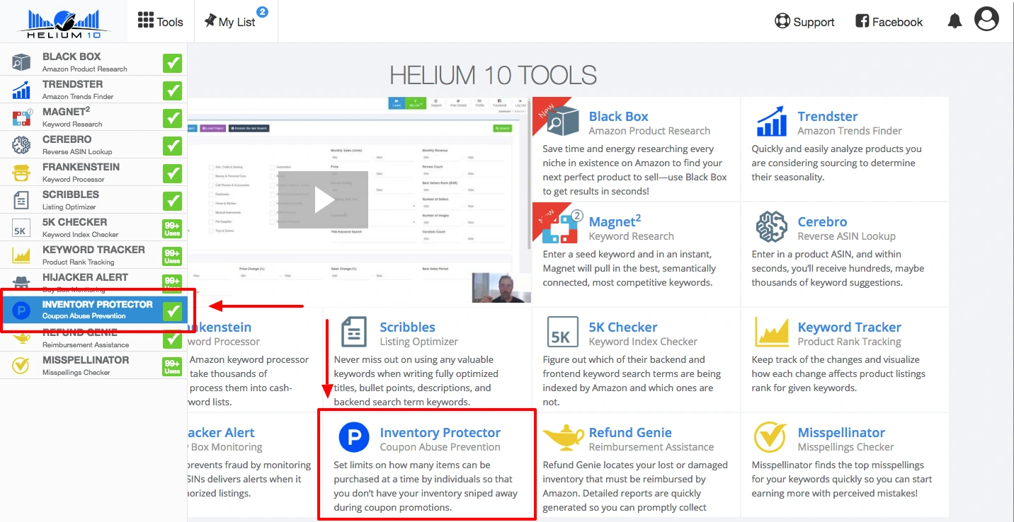 helium 10 tools