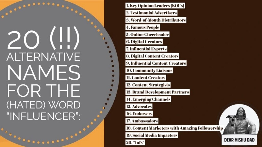 Alternative names for influencer