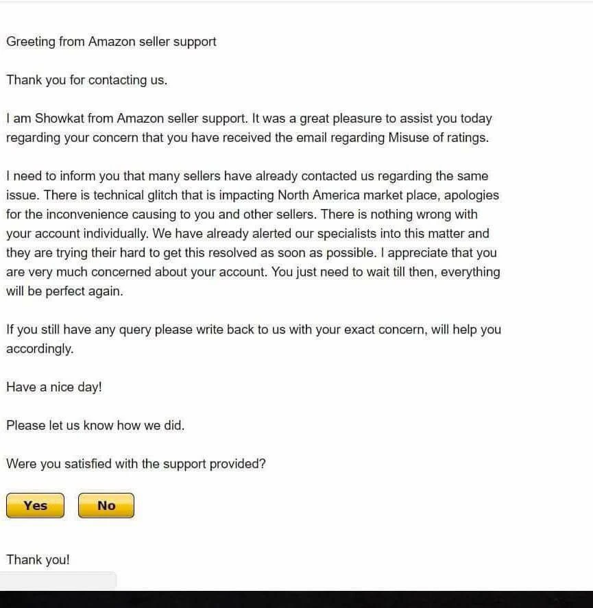 Amazon response