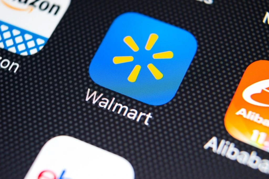 screen showing walmart and amazon app icons