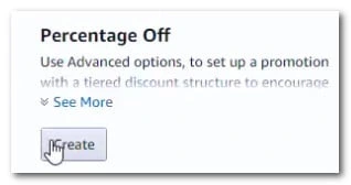 create a Percentage Off promotion