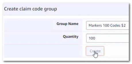 Create claim code group