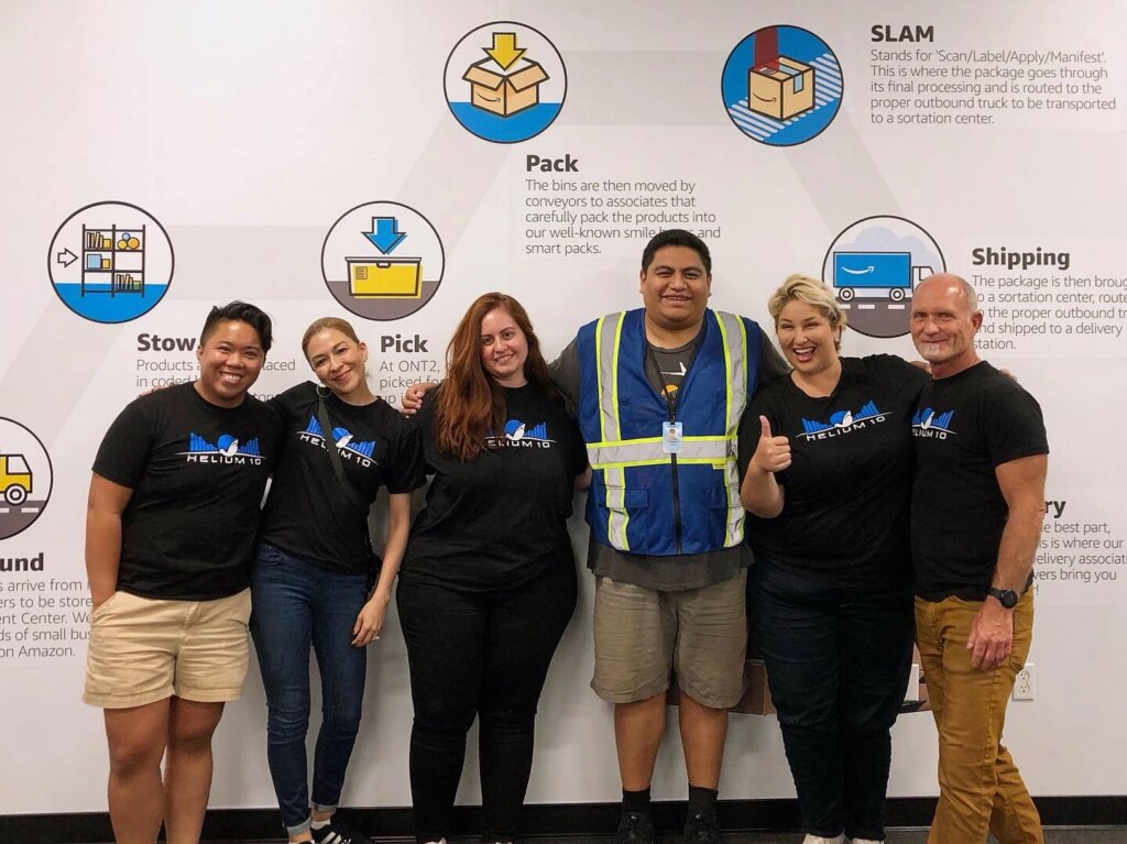 helium 10 members at amazon fulfillment center