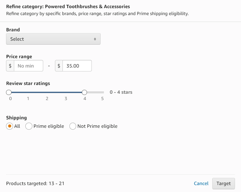 amazon refine category