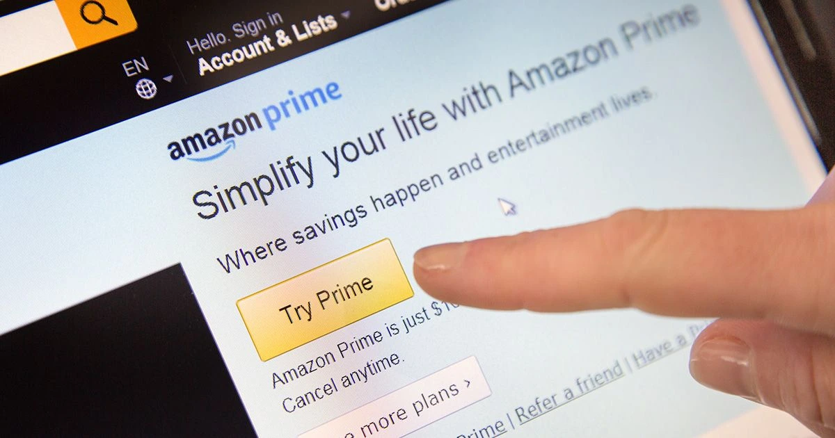 Amazon Prime sign up screen