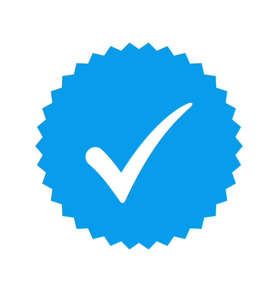 verified blue checkmark badge