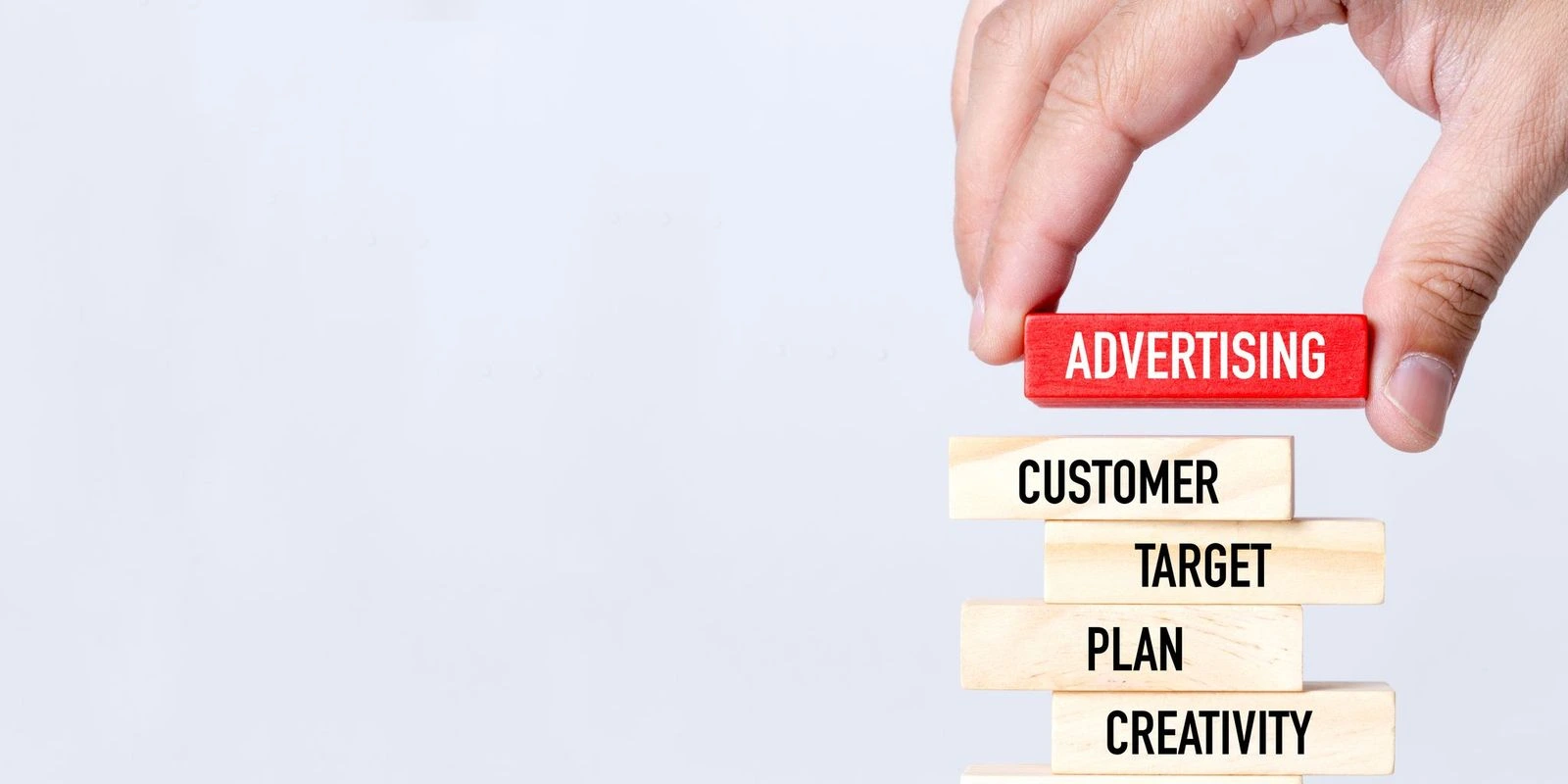 Stack of blocks with marketing terminology