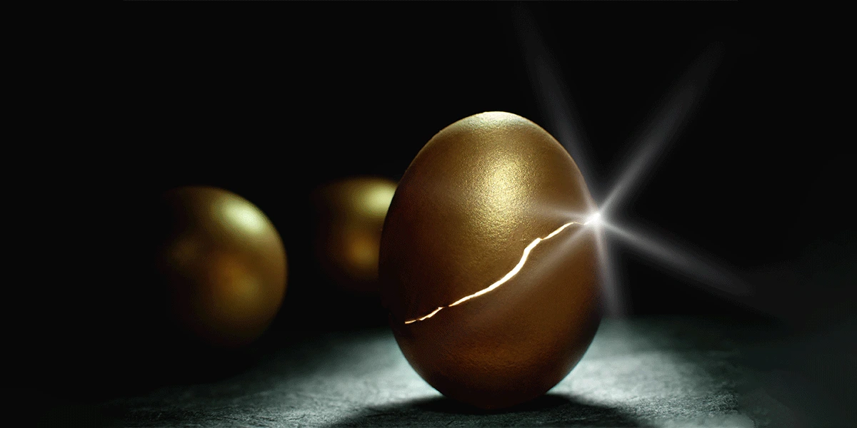 Golden egg hatching