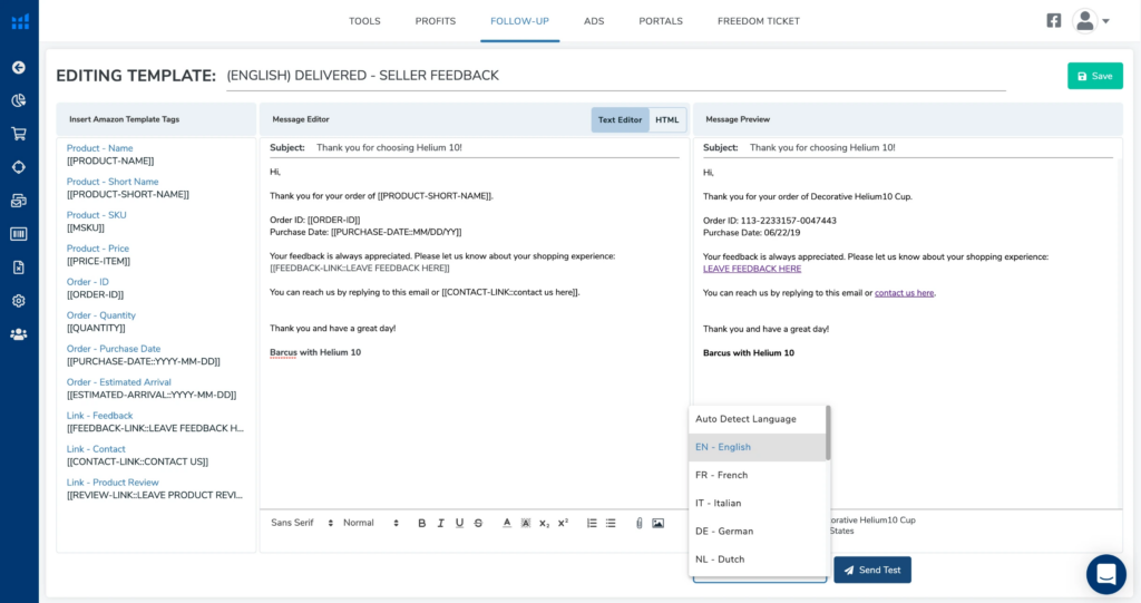 helium 10 follow up