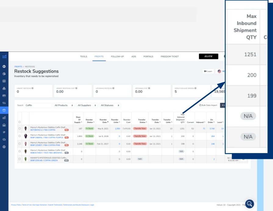 Inventory Forecasting with Helium 10’s Profits