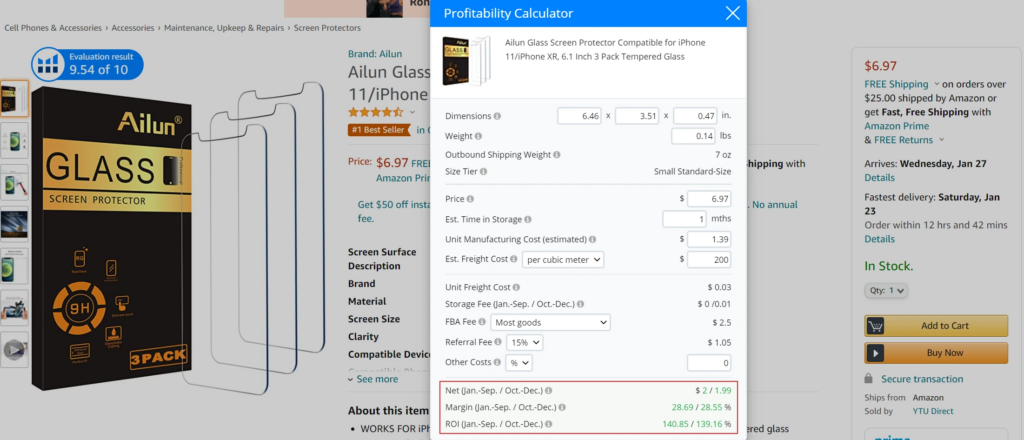 helium 10 profitability calculator