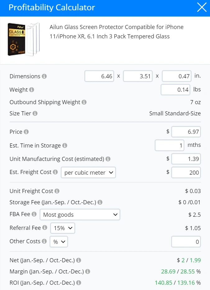 helium 10 profitability calculator