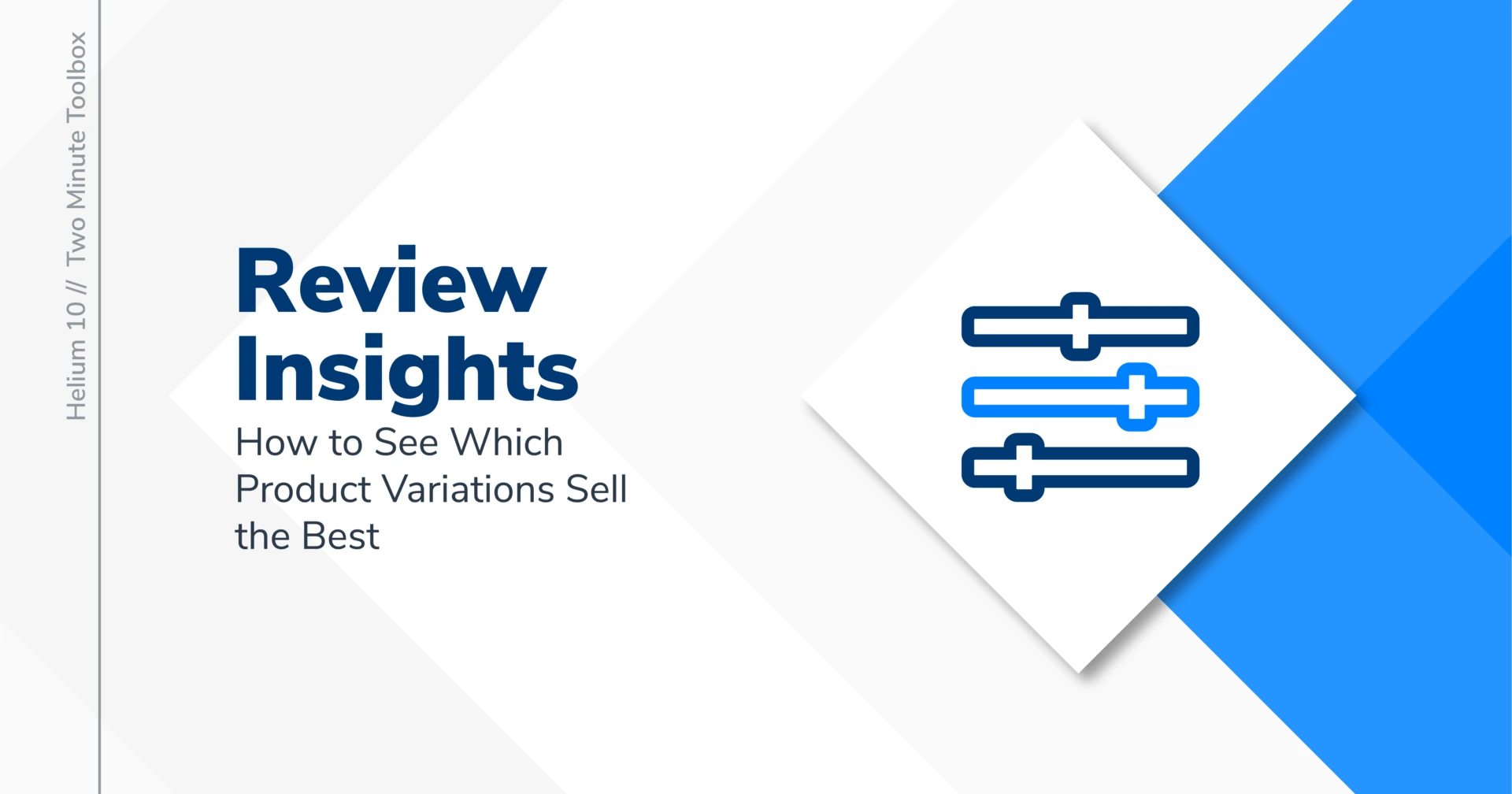stylized icon of filter sliders with text: Review Insights - how to see which product variations sell the best