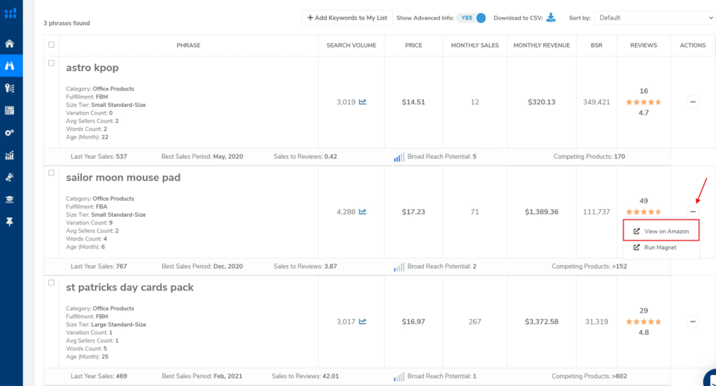 validating amazon results