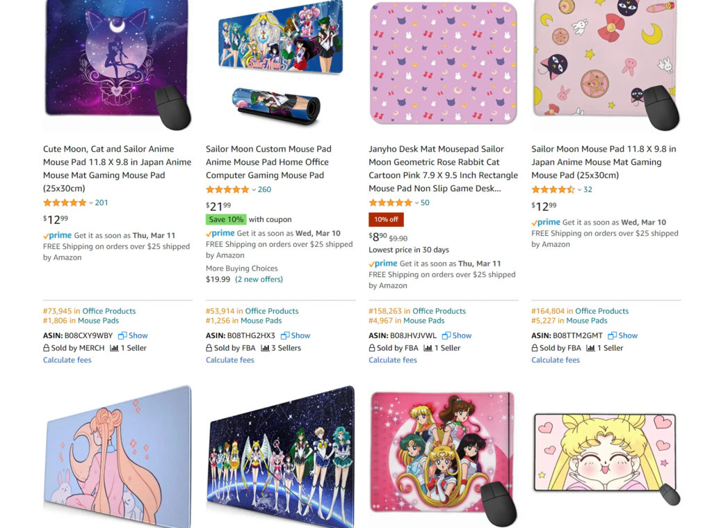amazon search results