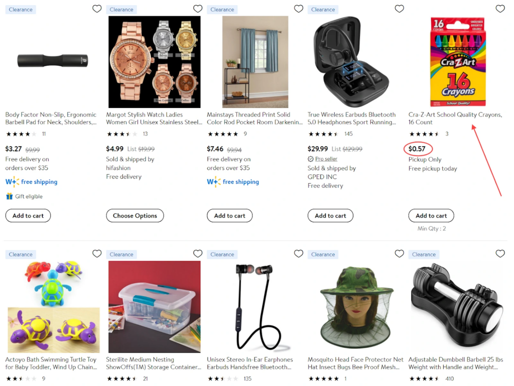 walmart.com product listings