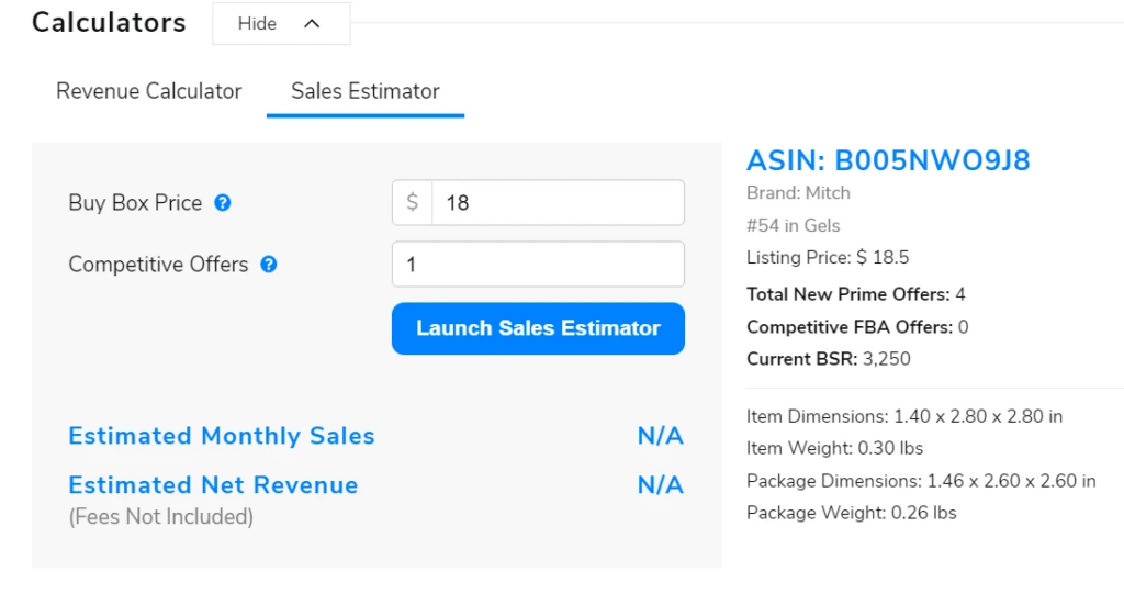 helium 10 sales estimator