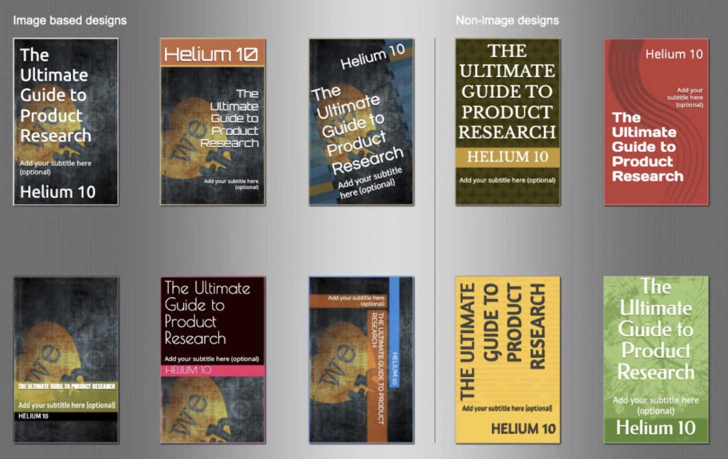 Helium 10 ebook cover creator screenshot setup