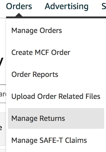 view of manage returns tab 