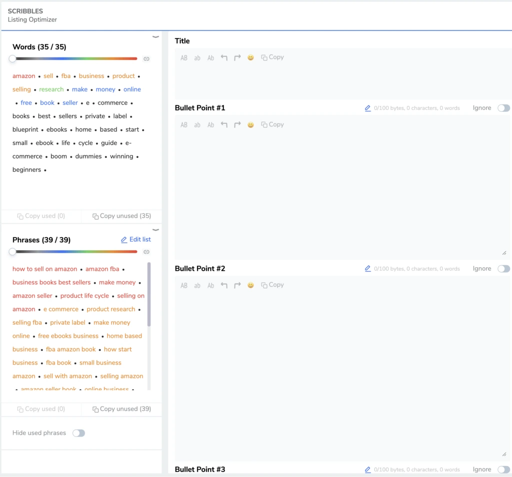 Helium 10 ebook tools screenshot setup