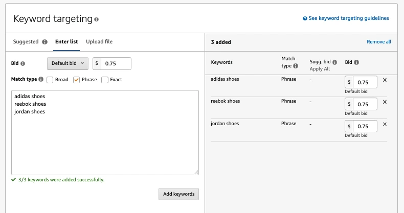 keyword targeting