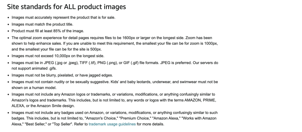 amazon product image requirements