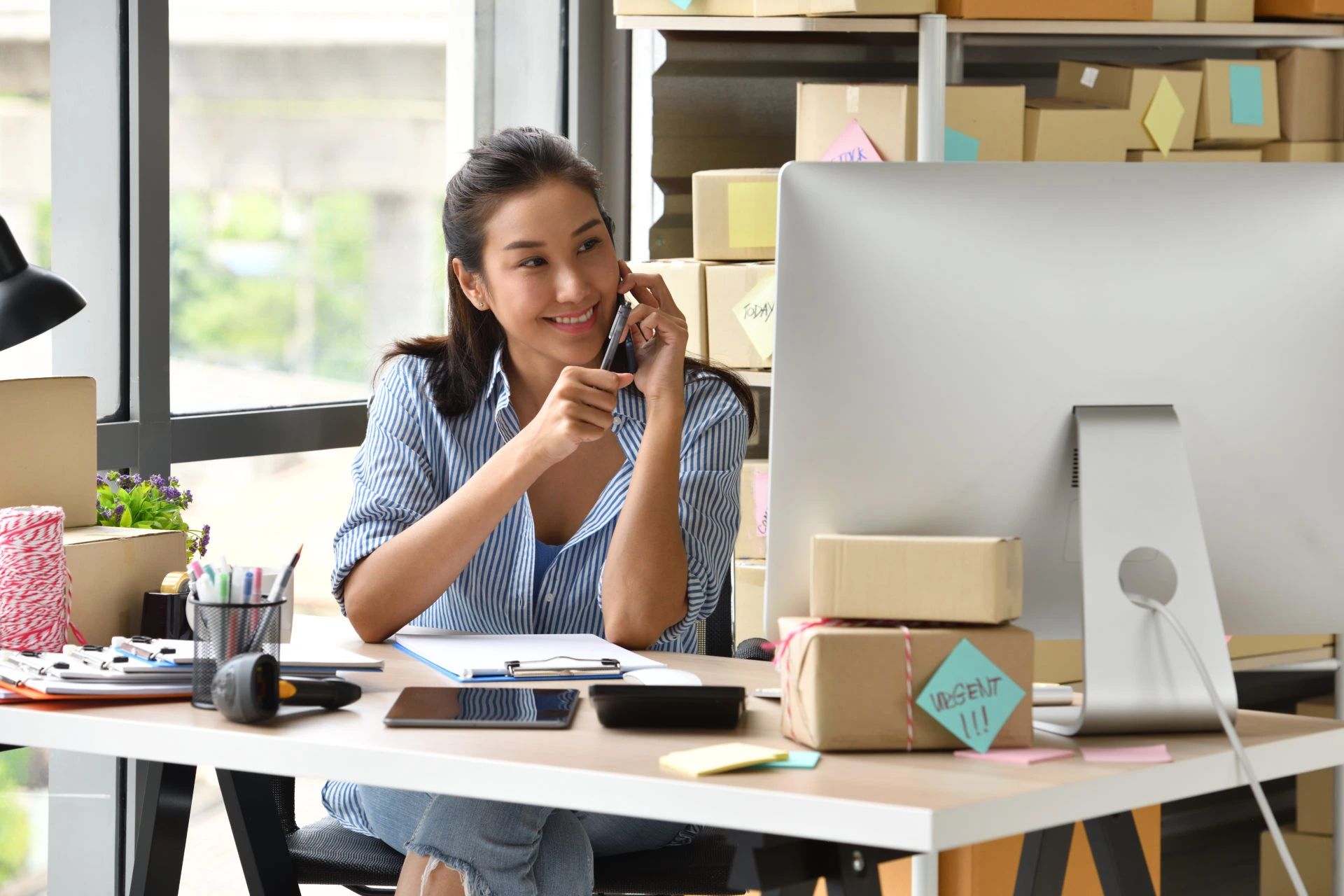 woman working in the office