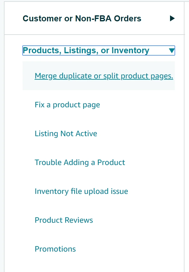 How to go to Listings, then Product Page Issue then Fix Product Page Issue