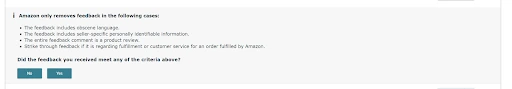 removing amazon feedback