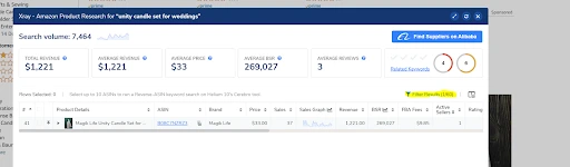 search volume results in xray
