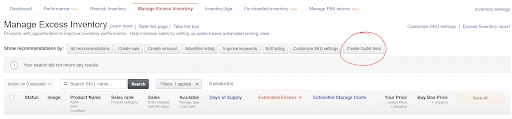 view of manage excess inventory