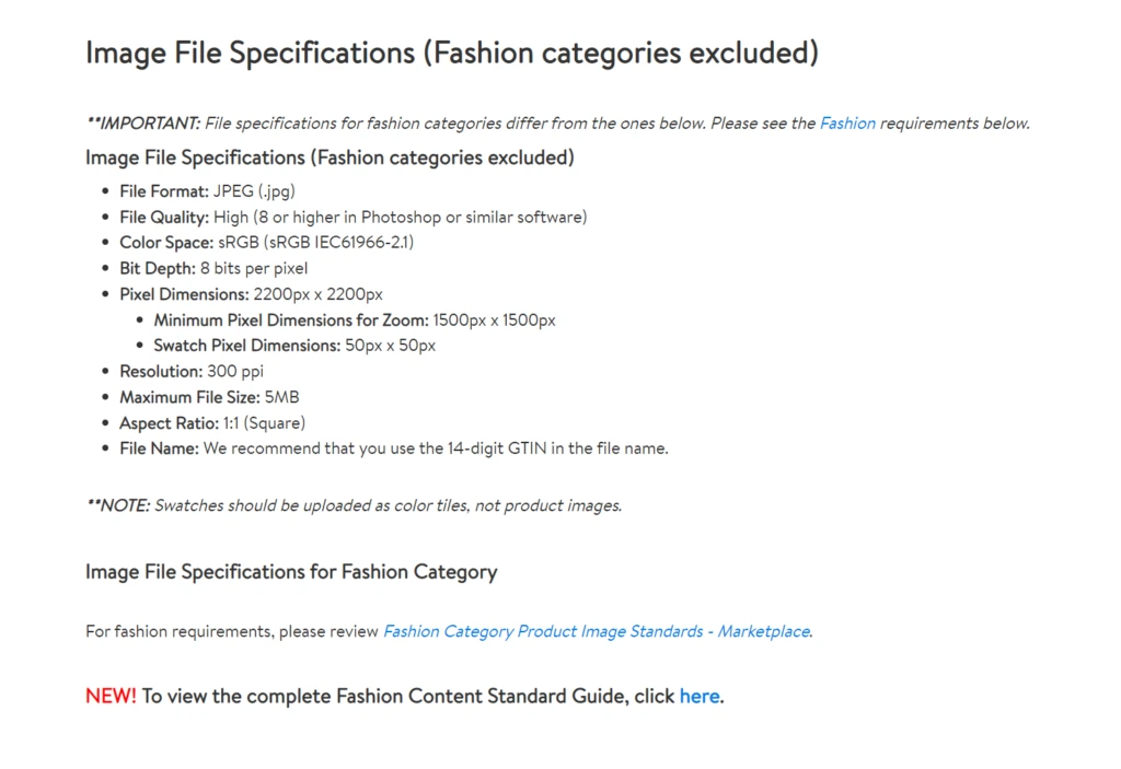 Image file specifications (fashion categories excluded)
