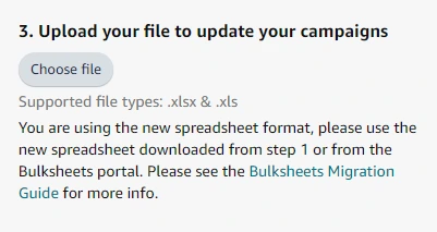 upload your file to update your campaigns 