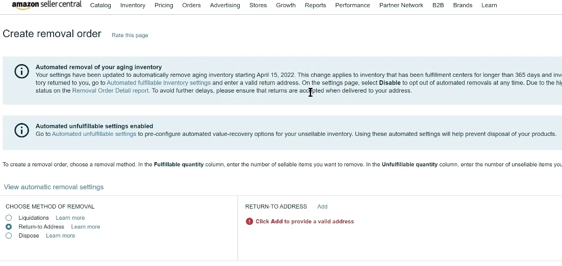How To Set Up An Amazon Removal Order Helium 10