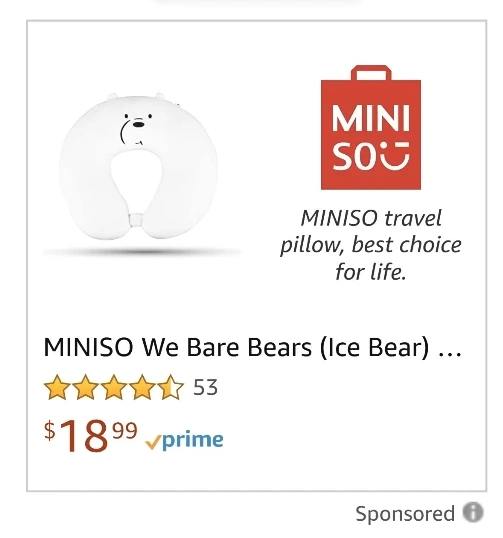 MINISO neck pillow ad