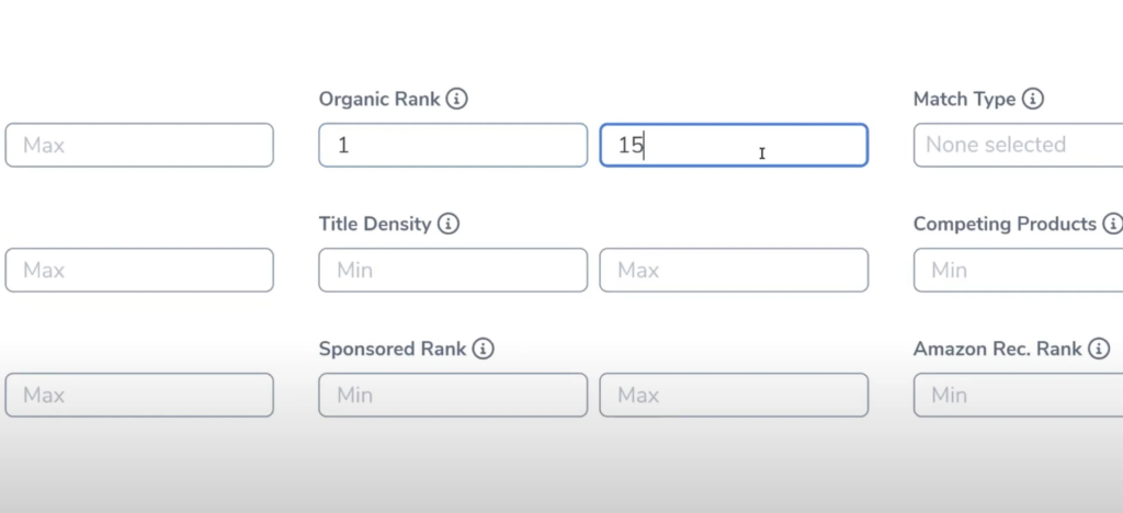 keyword research filters for amazon products