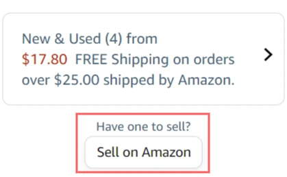 Sell on Amazon button underneath the buy box