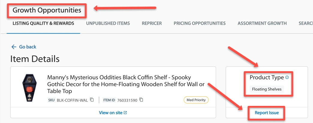 Growth Opportunities Tab on Seller Center and you will see a box where it says “Product Type"