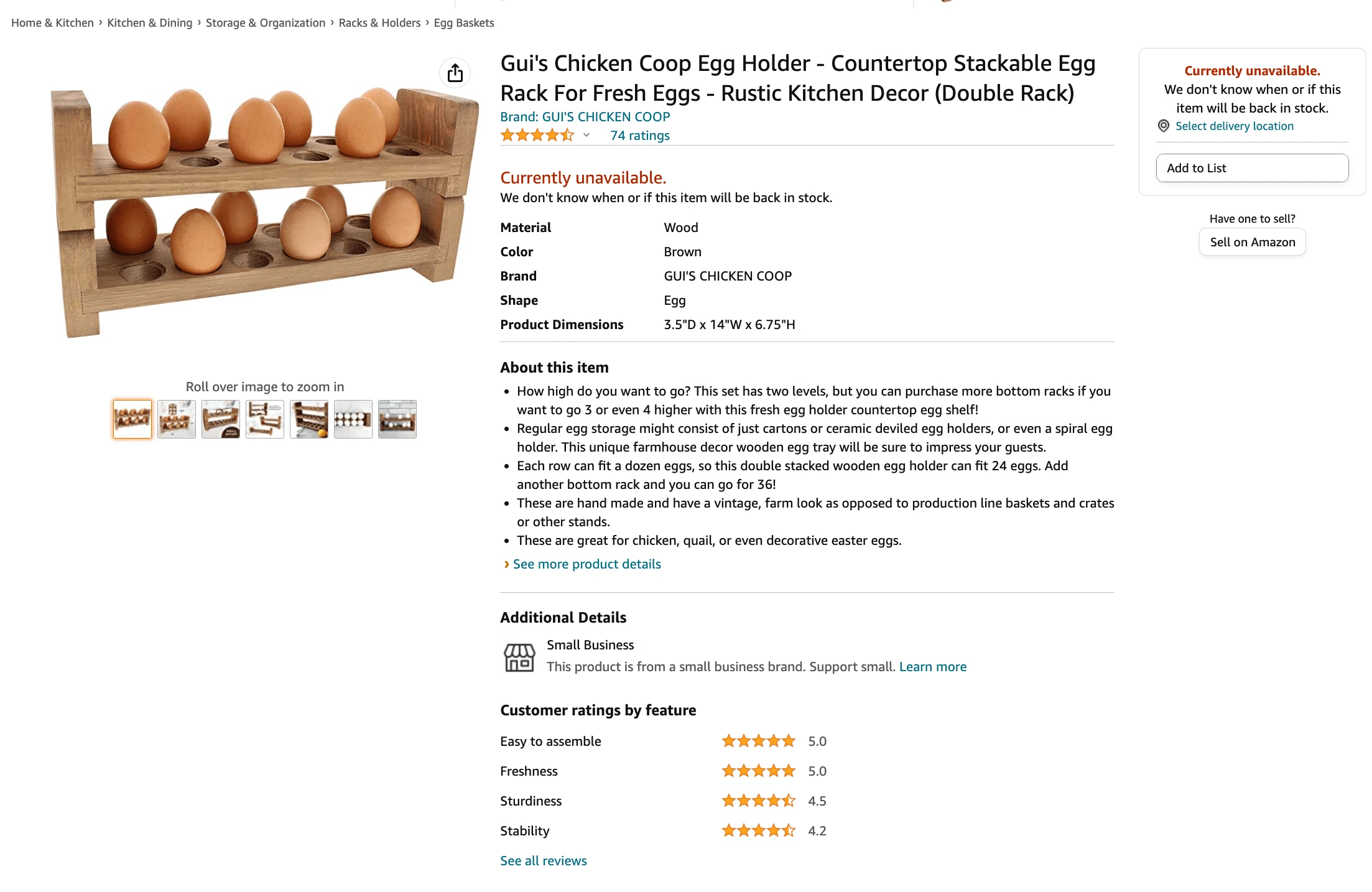 Gui's chicken coop egg holder