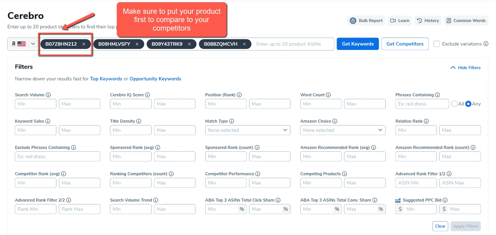 comparing products to competitors