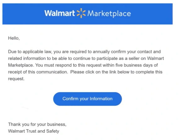 Walmart Marketplace Confirmation
