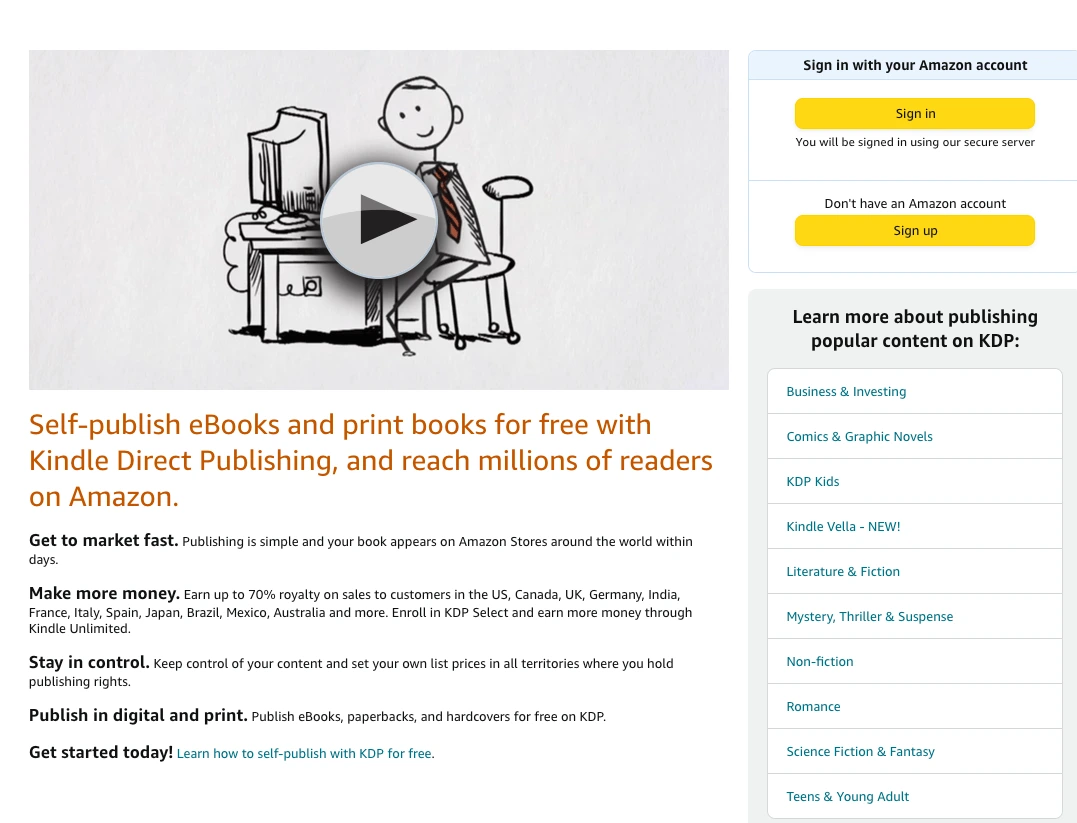 Create an Amazon KDP account