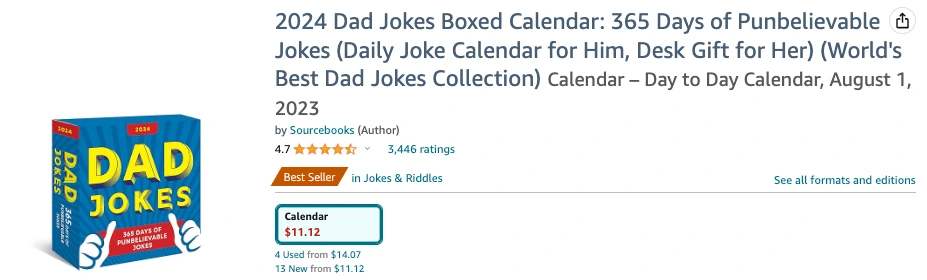 2024 Dad Jokes Boxed Calendar