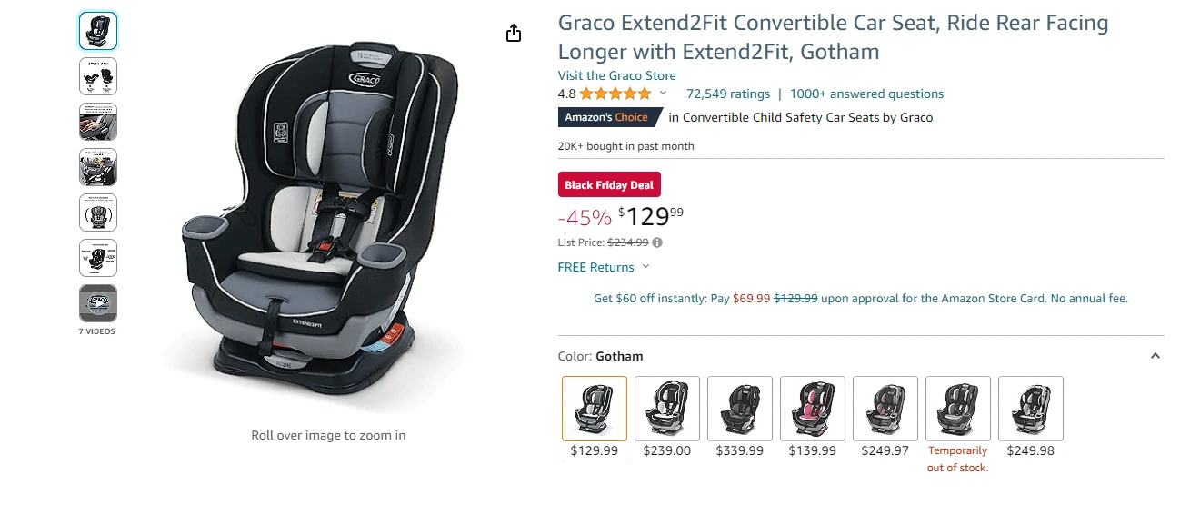 Graco Extend2Fit Convertible Car Seat