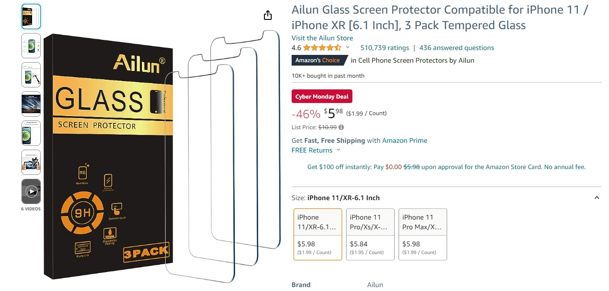 Ailun Glass Screen Protector