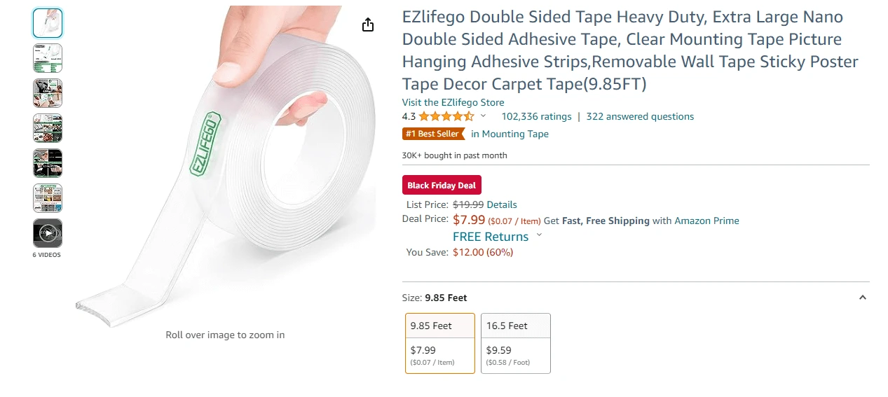 EZlifego Double Sided Tape